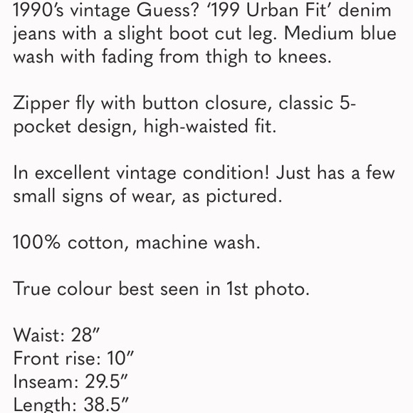 Vintage Guess Mid-Rise Blue Denim Bootcut Jeans - Picture 9 of 9